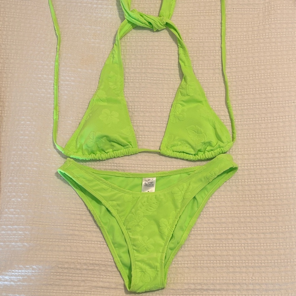 Neon Green Floral Bikini